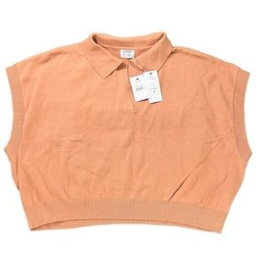 Cropped Peach Polo size 12